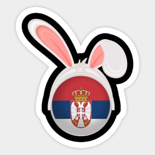 happy easter Serbia bunny ears flag cute designs Sticker